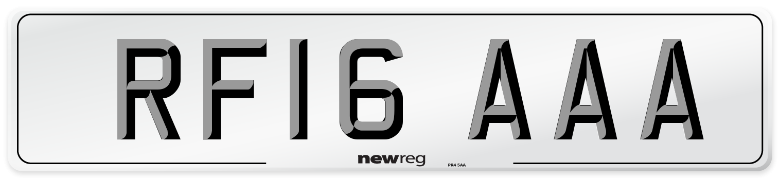RF16 AAA Number Plate from New Reg